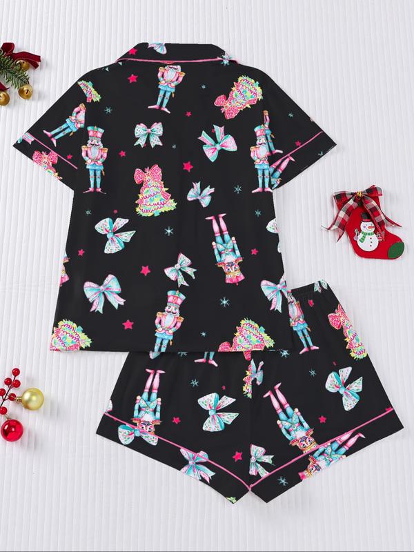 Women's Christmas Pajama Set, Cute Gingerbread Man