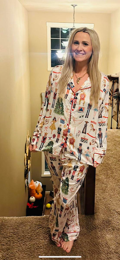 Christmas Nutcracker Pajama Set For Women Long