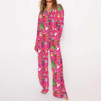 Christmas Nutcracker Pajama Set For Women Long