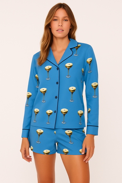 Espresso Martini Satin Pajama Long Set for Women | Luxe Sleepwear & Loungewear