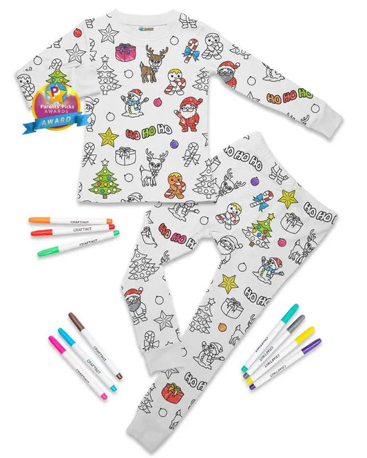 Kind Supply Kids Christmas Coloring Pajamas set